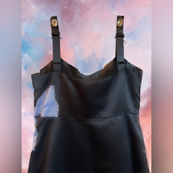 Cynthia Rowley Black Satin w/ Bows & Gems, Sz 0 NWT - Picture 4 of 9